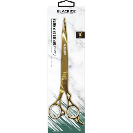 Black Ice Stylish Off Set Grip gebogene Friseurschere Gold 10 Zoll