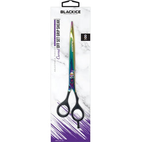 Black Ice Stylish Off Set Grip Holo & Black Gebogene Friseurschere 8" mit Offset-Griff