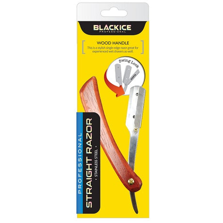 Black Ice Rasiermesser mit Holzgriff und Swing Lock, Edelstahl