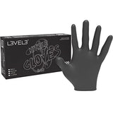 L3VEL3 Professional Nitrilhandschuhe Schwarz, Größe M, 100 Stück