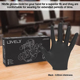 L3VEL3 Professional Nitrilhandschuhe Schwarz, Größe L, 100 Stück