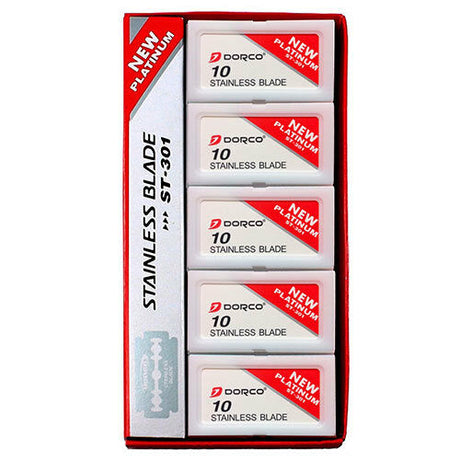 Dorco ST-301 Doppelklingen Rot 100 Stück – Edelstahl mit PTFE