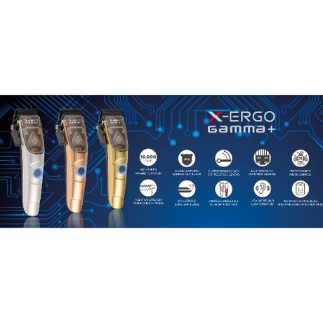 Gamma+ X-ERGO Akku-Haarschneidemaschine mit Magnetmotor, 10.000 Hübe/Min.