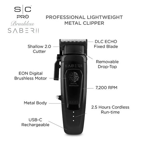 Stylecraft Professional Saber 2 Schwarz Akku-Haarschneidemaschine