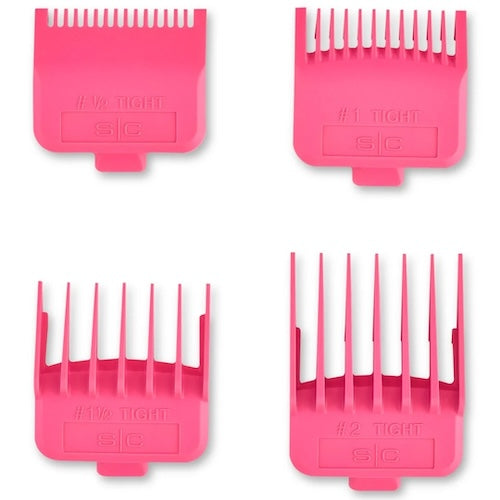Stylecraft Pink Dub Magnetische Aufsteckkämme, 4er-Set (1/16"–1/4")