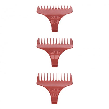WAHL T-Wide Trimmer Aufsteckkämme 1,5 / 3,0 / 4,5 mm, rot