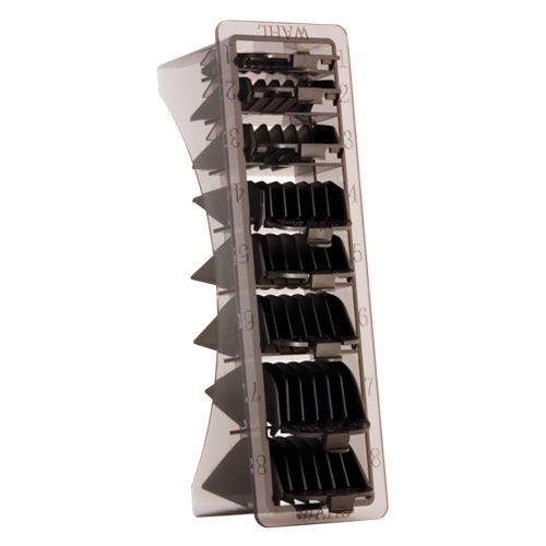 WAHL Aufsteckkamm-Set Schwarz, 8 Kämme 1/8"–1" mit Ablage