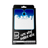 L3VEL3 Haarschneideumhang mit Gummikragen, Weiß Kray mit Blue Drip